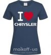 Жіноча футболка I love chrysler Темно-синій фото