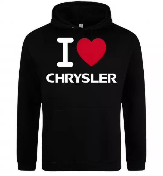 Мужская толстовка (худи) I love chrysler Черный фото