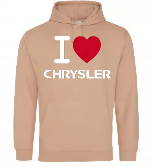 Женская толстовка (худи) I love chrysler Песочный фото