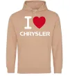 Женская толстовка (худи) I love chrysler Песочный фото