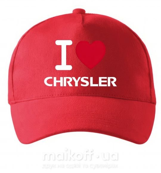Кепка I love chrysler Красный фото