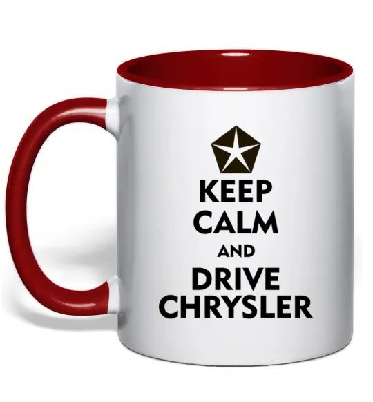 Чашка с цветной ручкой Drive chrysler Красный фото