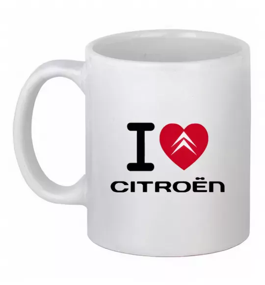 Чашка керамічна I love citroen Білий фото