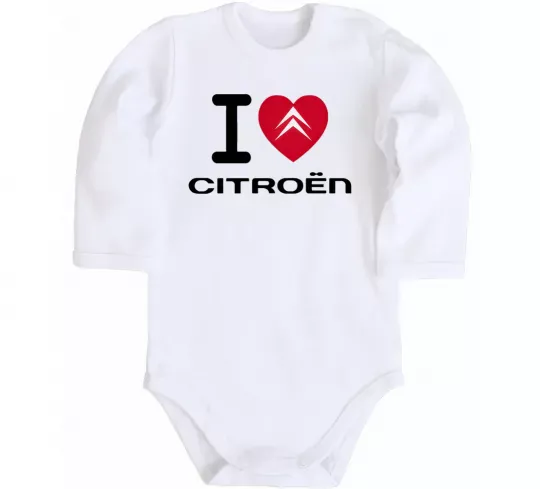 Дитячий бодік I love citroen Білий фото