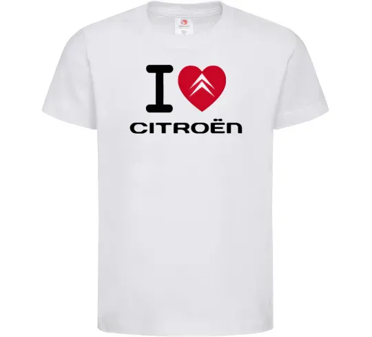 Дитяча футболка I love citroen Білий фото