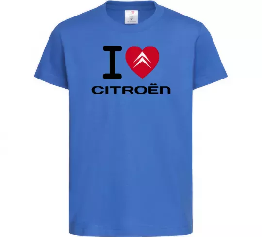 Дитяча футболка I love citroen Яскраво-синій фото