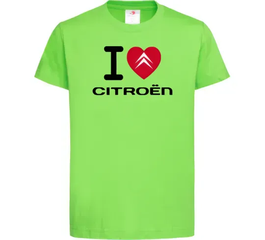 Дитяча футболка I love citroen Лаймовий фото