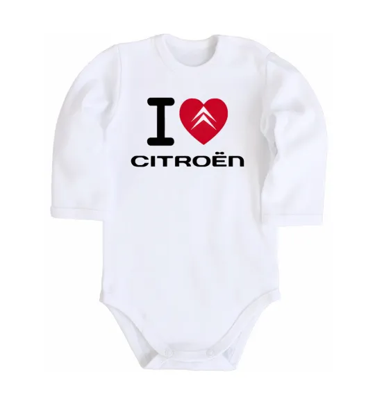 Дитячий бодік I love citroen Білий фото