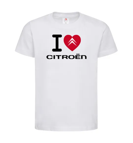 Детская футболка I love citroen Белый фото