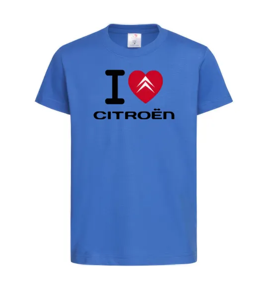 Детская футболка I love citroen Ярко-синий фото