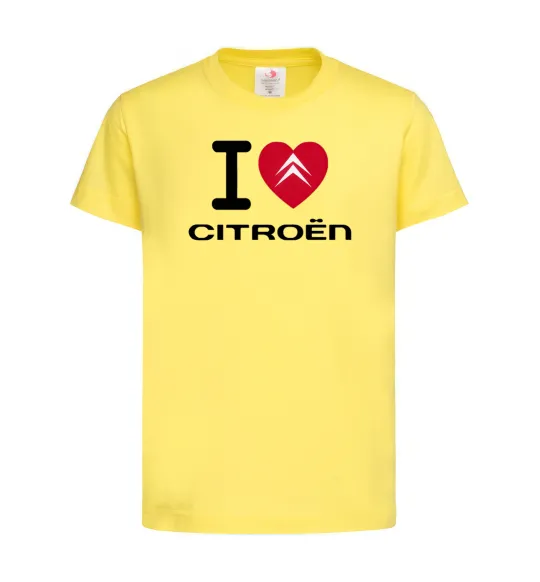 Детская футболка I love citroen Лимонный фото