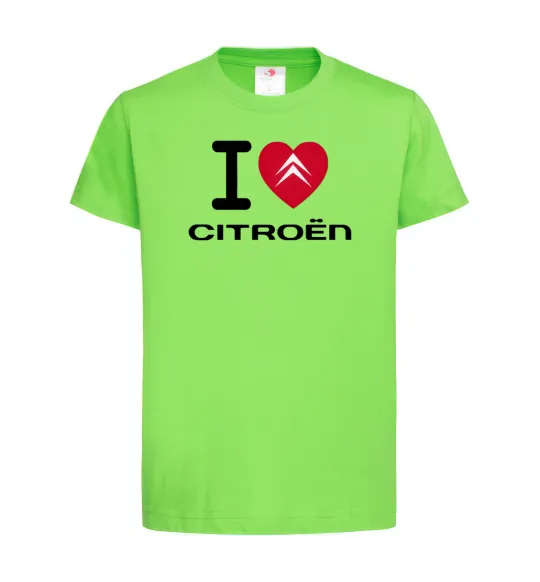 Детская футболка I love citroen Лаймовый фото