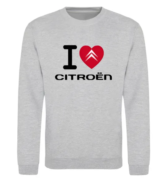 Світшот I love citroen Сірий меланж фото