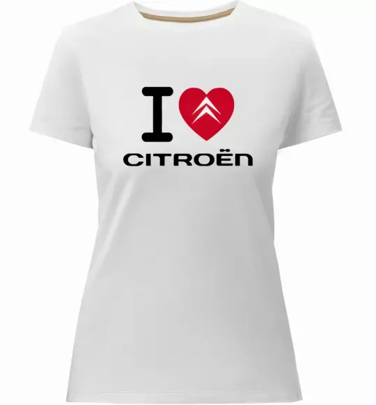 Жіноча преміум футболка I love citroen Білий фото