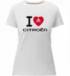 Жіноча преміум футболка I love citroen Білий фото