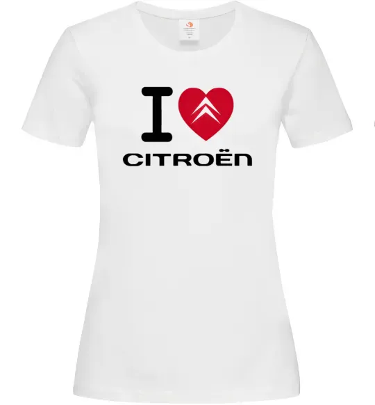 Женская футболка I love citroen Белый фото