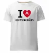 Чоловіча преміум футболка I love citroen Білий фото