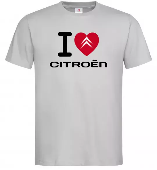 Чоловіча футболка I love citroen Сірий фото
