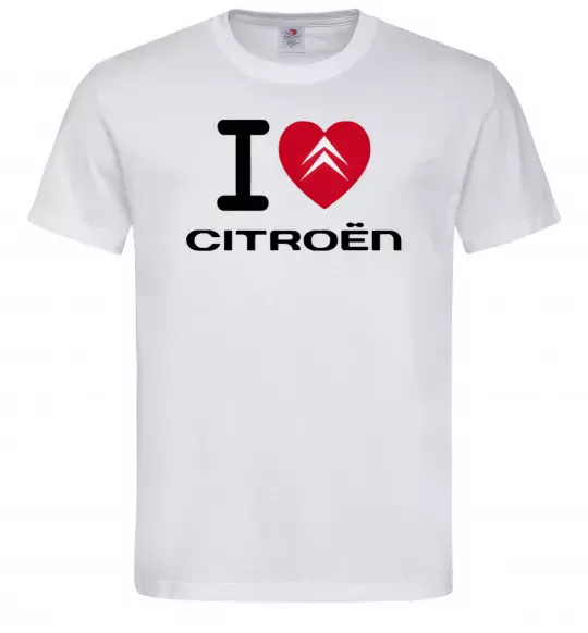 Чоловіча футболка I love citroen Білий фото