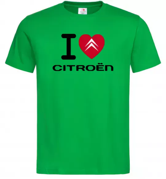 Чоловіча футболка I love citroen Зелений фото