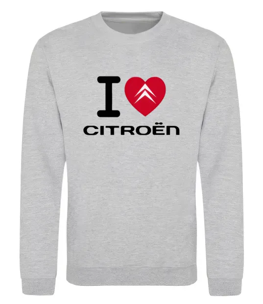 Світшот I love citroen Сірий меланж фото