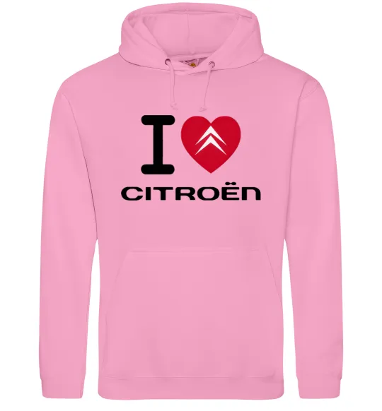 Мужская толстовка (худи) I love citroen Розовый фото