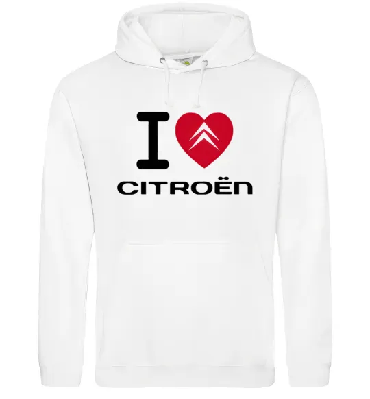 Чоловіча толстовка (худі) I love citroen Білий фото