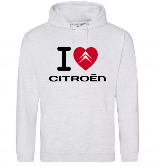 Жіноча толстовка (худі) I love citroen Сірий меланж фото
