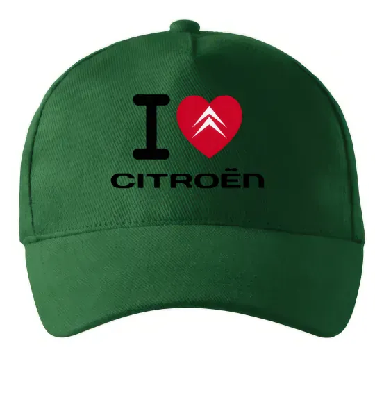 Кепка I love citroen Темно-зелений фото