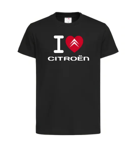 Детская футболка I love citroen Черный фото