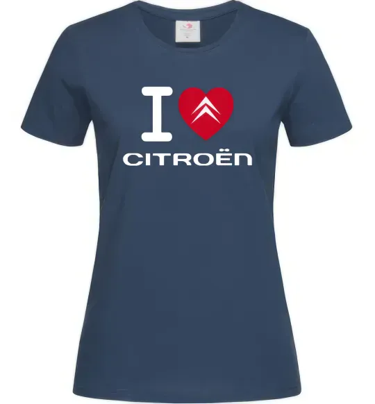 Женская футболка I love citroen Темно-синий фото