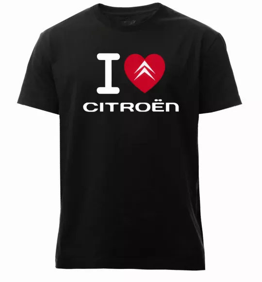 Чоловіча преміум футболка I love citroen Чорний фото