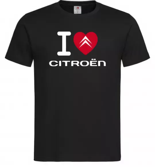 Чоловіча футболка I love citroen Чорний фото