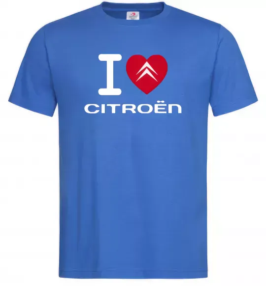 Чоловіча футболка I love citroen Яскраво-синій фото