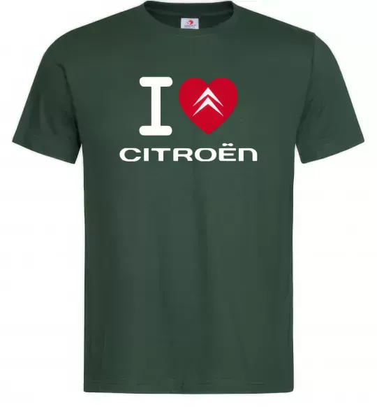 Чоловіча футболка I love citroen Темно-зелений фото