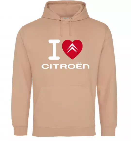 Жіноча толстовка (худі) I love citroen Пісочний фото