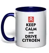 Чашка з кольоровою ручкою Drive citroen Глибокий темно-синій фото