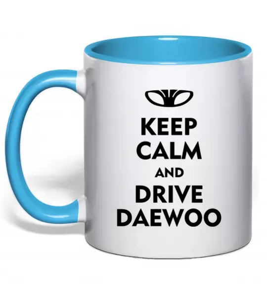 Чашка з кольоровою ручкою Drive daewoo Блакитний фото