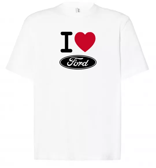 Футболка Оверсайз I Love Ford Білий фото