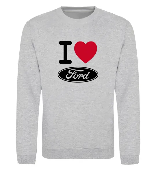 Свитшот I Love Ford Серый меланж фото