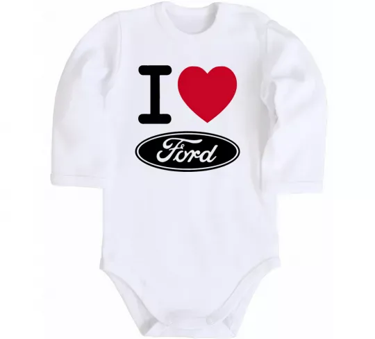 Детский боди I Love Ford Белый фото