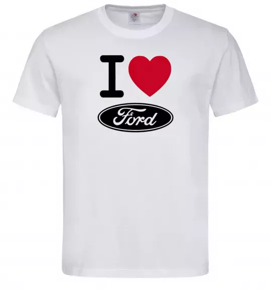 Мужская футболка I Love Ford Белый фото