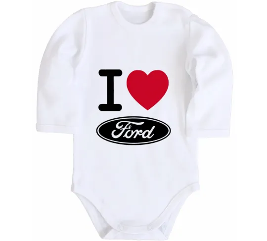 Дитячий бодік I Love Ford Білий фото