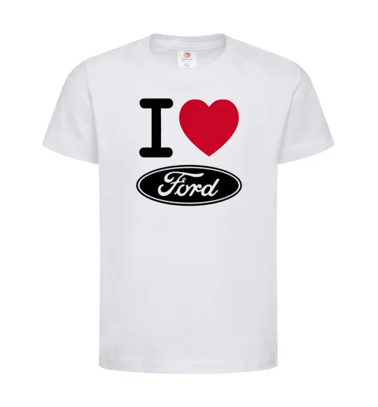 Дитяча футболка I Love Ford Білий фото