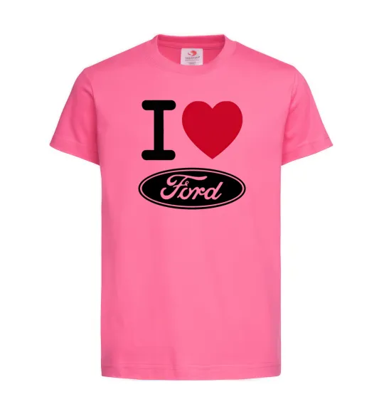 Дитяча футболка I Love Ford Яскраво-рожевий фото