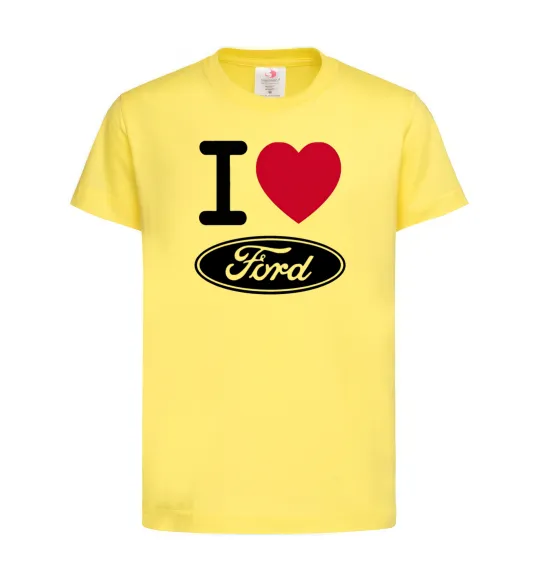 Дитяча футболка I Love Ford Лимонний фото