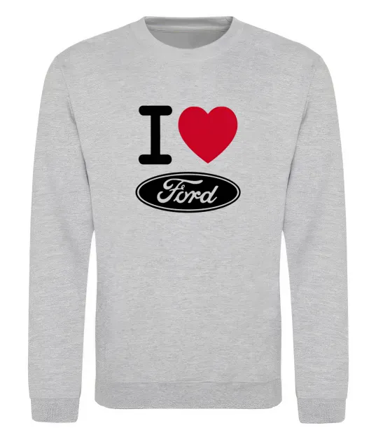 Свитшот I Love Ford Серый меланж фото