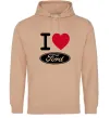 Мужская толстовка (худи) I Love Ford Песочный Мужская толстовка (худи) I Love Ford Песочный фото