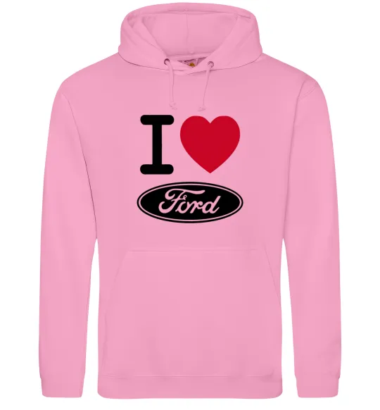Женская толстовка (худи) I Love Ford Розовый фото