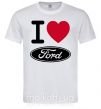 Мужская футболка I Love Ford Белый фото